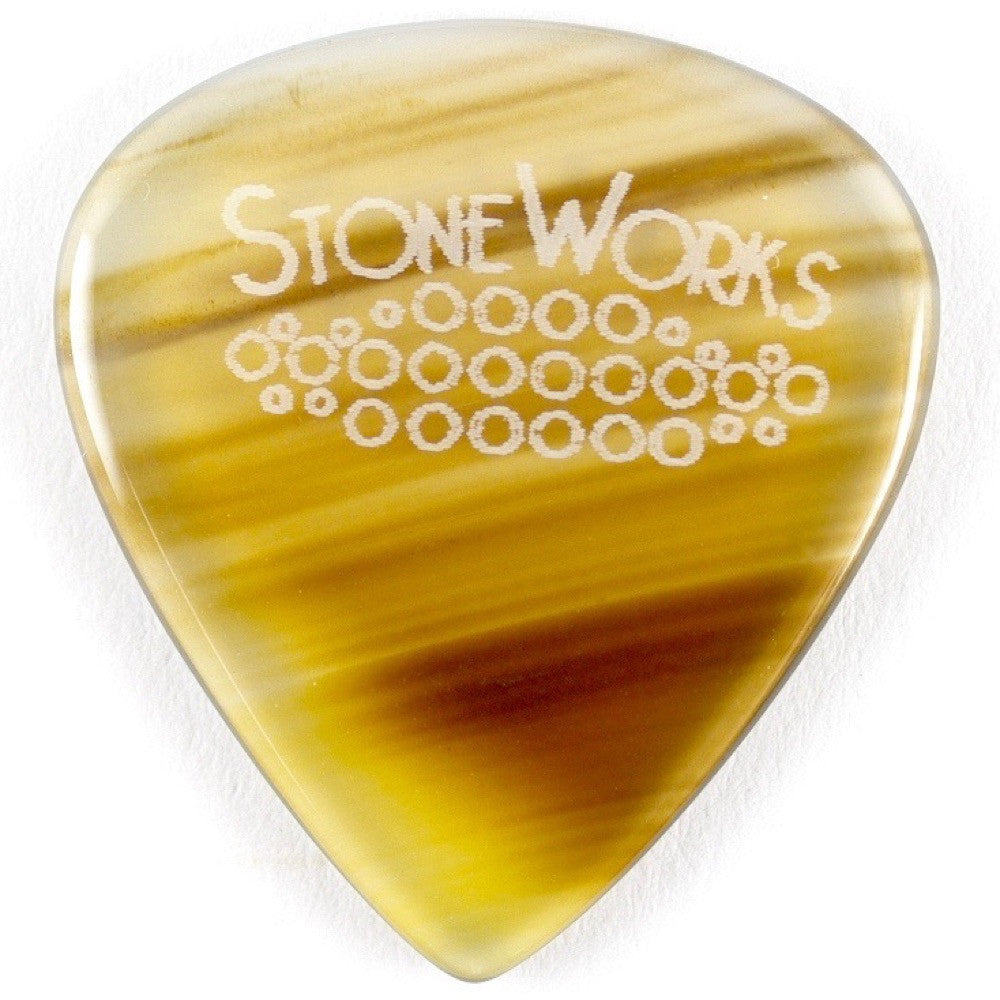 Montana Moss Agate - Jazz Size Stone Guitar Pick