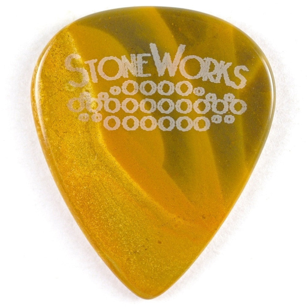 Yellow Moss Agate - Stone Guitar Pick