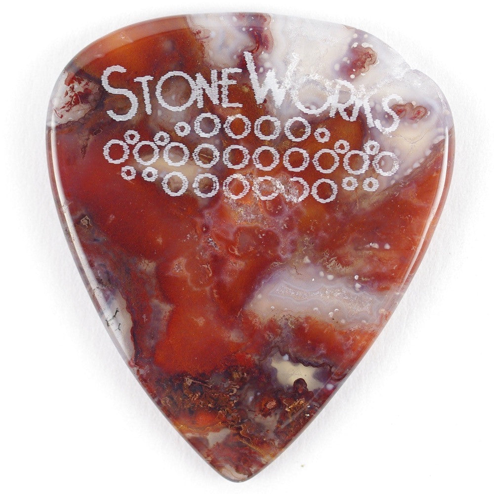 Red Moss Agate - Stone Guitar Pick