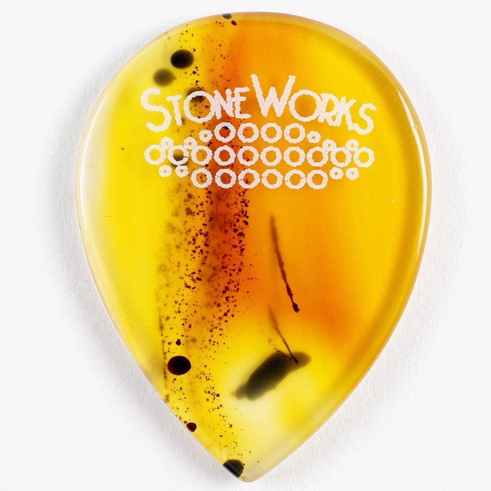 Montana Moss Agate - XL Stubby Stone Guitar Pick