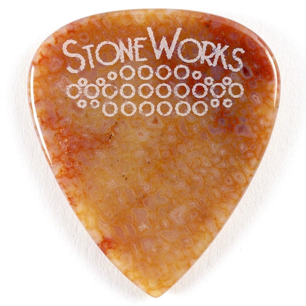 Agatized Dinosaur Bone Stone Guitar Pick