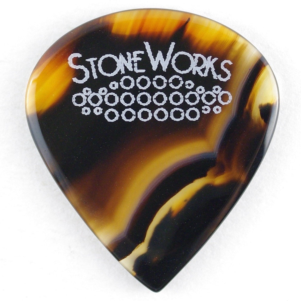 Montana Moss Agate - Jazz Size Stone Guitar Pick