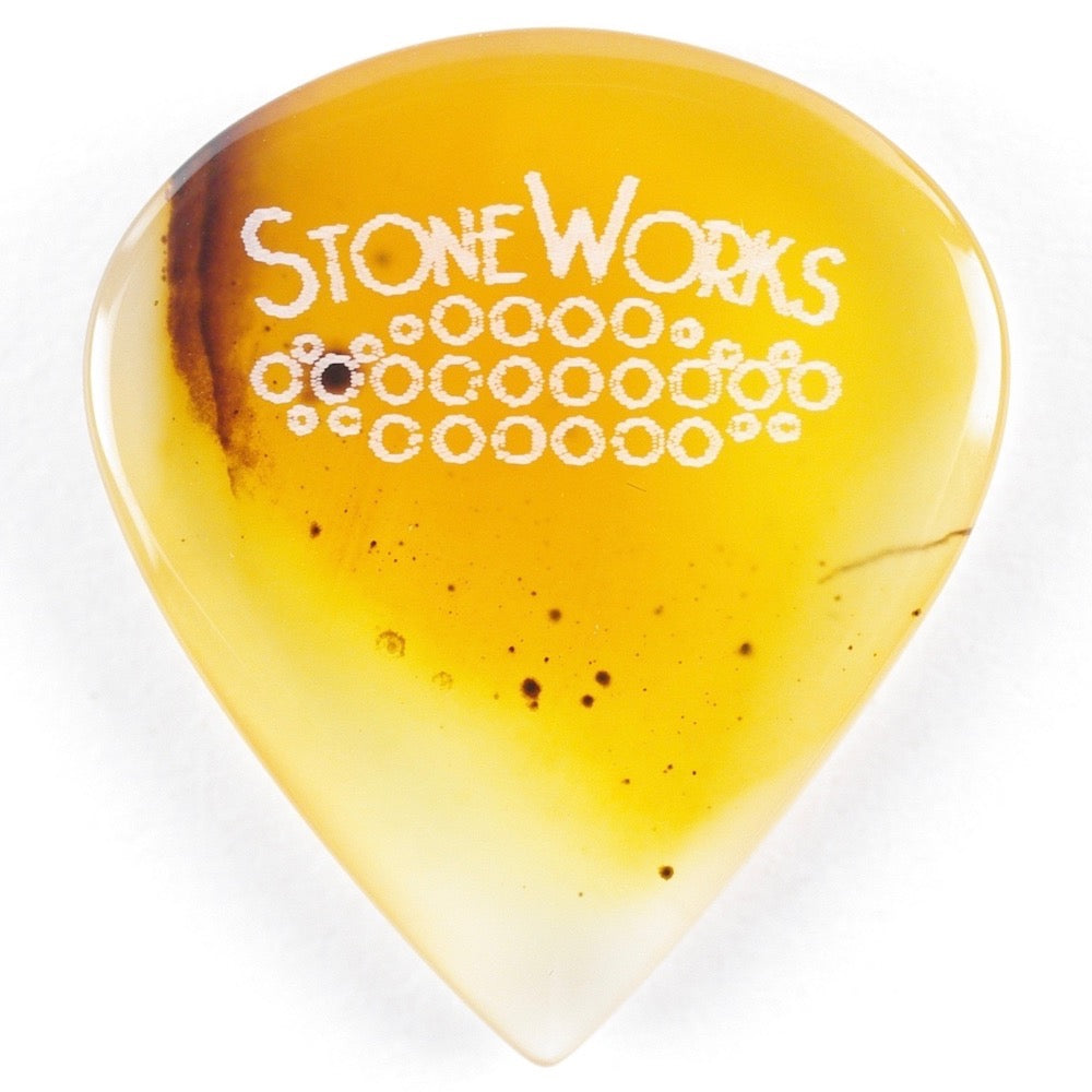 Montana Moss Agate - Jazz Size Stone Guitar Pick